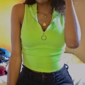 Fashion Nova Lime Green Crop Top